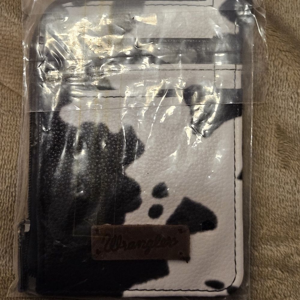 Wrangler Black & White Cowprint Wallet